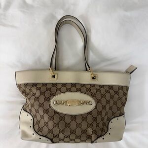 Gucci Brown and Cream Signature Tote